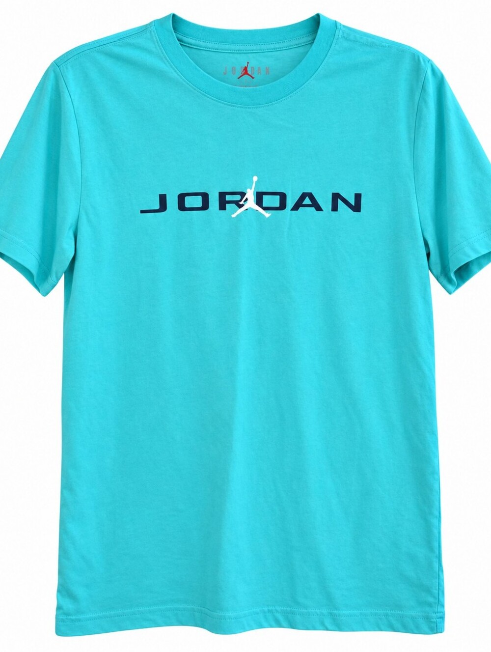 Jordan Aqua Short-Sleeve Logo Tee with Navy and White Accents